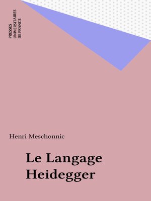 cover image of Le Langage Heidegger